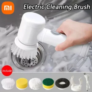 Xiaomi escova de limpeza elétrica do banheiro com 5 cabeças da escova 5 em 1 escova de limpeza cozinha escova de lavar louça gadgets